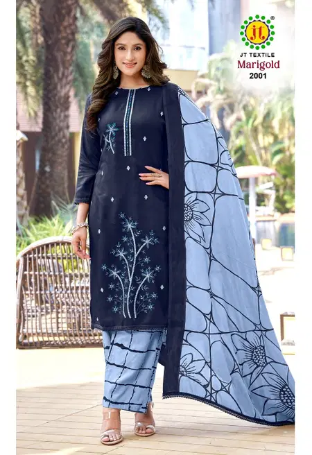 Marigold Vol 2 By Jt Rayon Embroidery Wholesale Dress Material Suppliers In Mumbai

